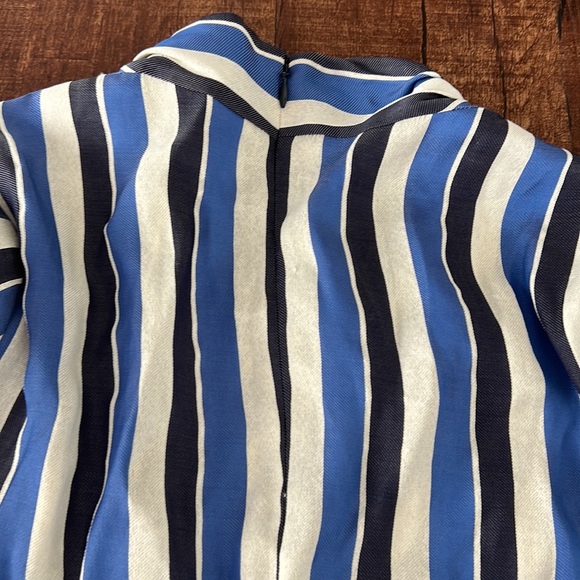 Worn once Zero + Maria Cornejo made in New York USA striped blue jumpsuit size 2 - Picture 7 of 9